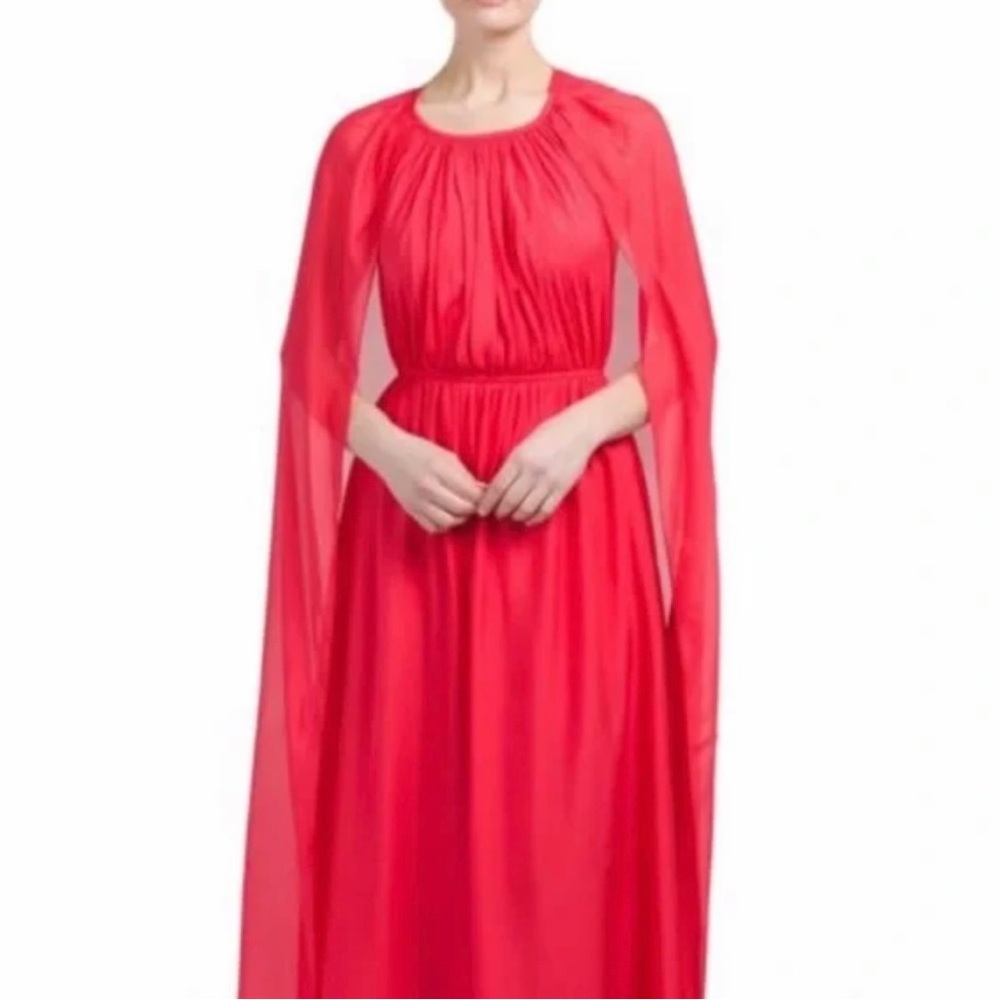 Rachel Zoe Hot Pink Cape Gown